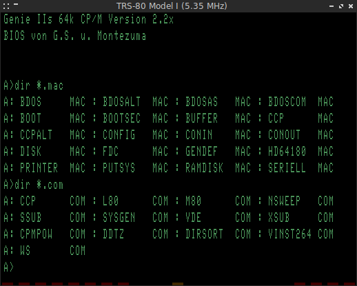 Genie IIs CP/M von Gerald Schroeder 