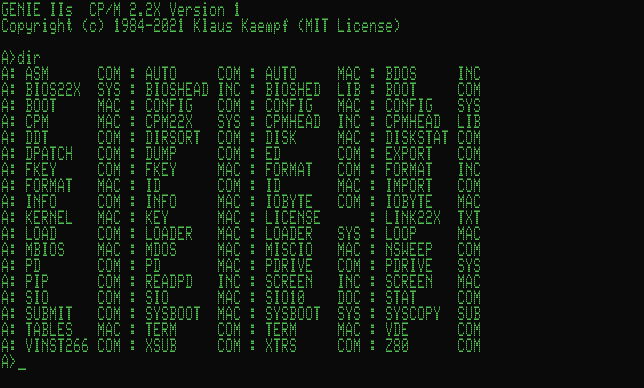 Genie IIs CP/M2.2X Klaus Kaempf