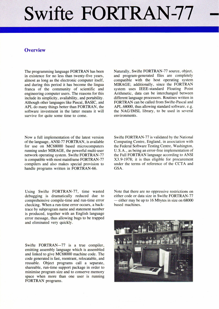 SWIFTE FORTRAN-770001