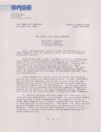 Sage Computer Press Releases